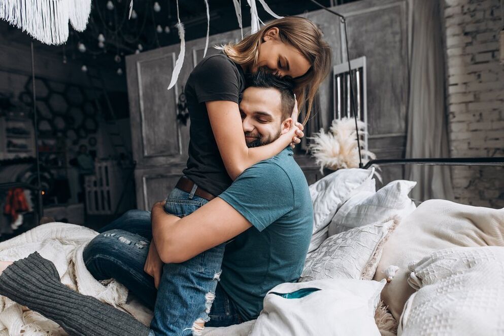 a woman embracing a man who increased potency