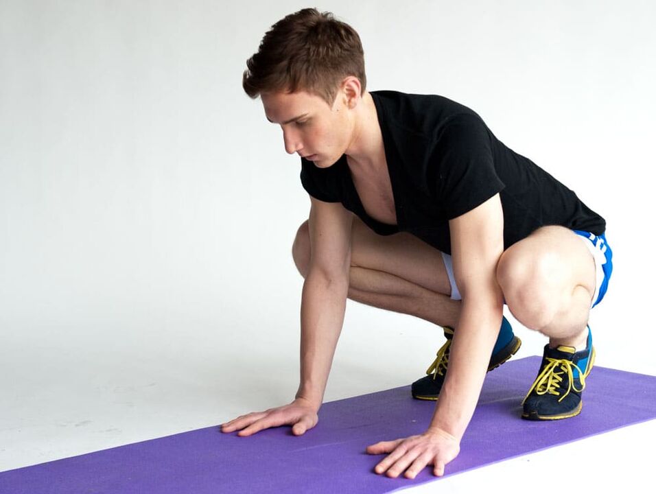 Exercise Frog for male pelvic muscle work